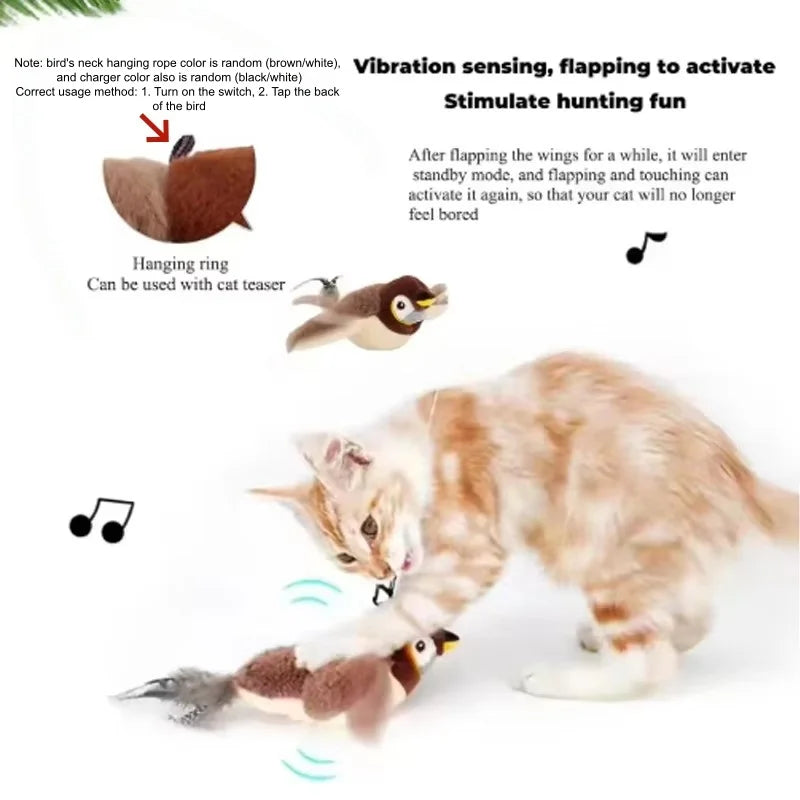 FeatherFun Rechargeable Chirping Bird Toy