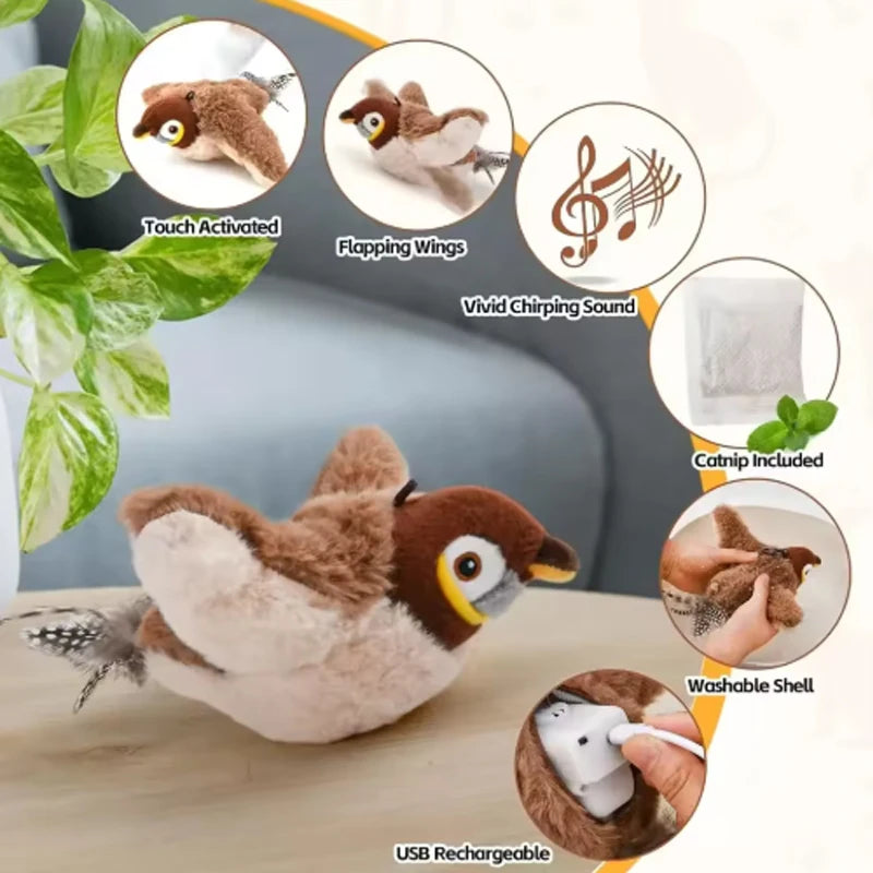 FeatherFun Rechargeable Chirping Bird Toy